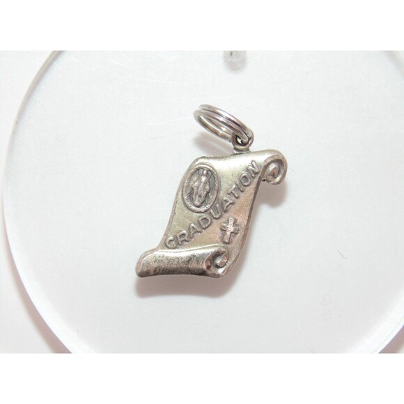 Creed Sterling Silver Graduation‎ Charm 2.4g 925 Certificate Pendant Gift VTG - Picture 1 of 3